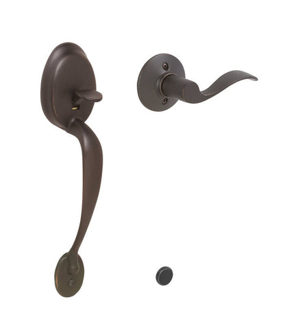 Schlage FE285-PLY-ACC-LH Left Hand Plymouth Keyed Entry Handle Set with an Accent Lever.