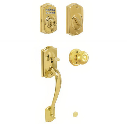 Schlage FE365-CAM-GEO Camelot Electronic Handleset with Georgian Knob.
