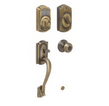 Schlage FE365-CAM-GEO Camelot Electronic Handleset with Georgian Knob.