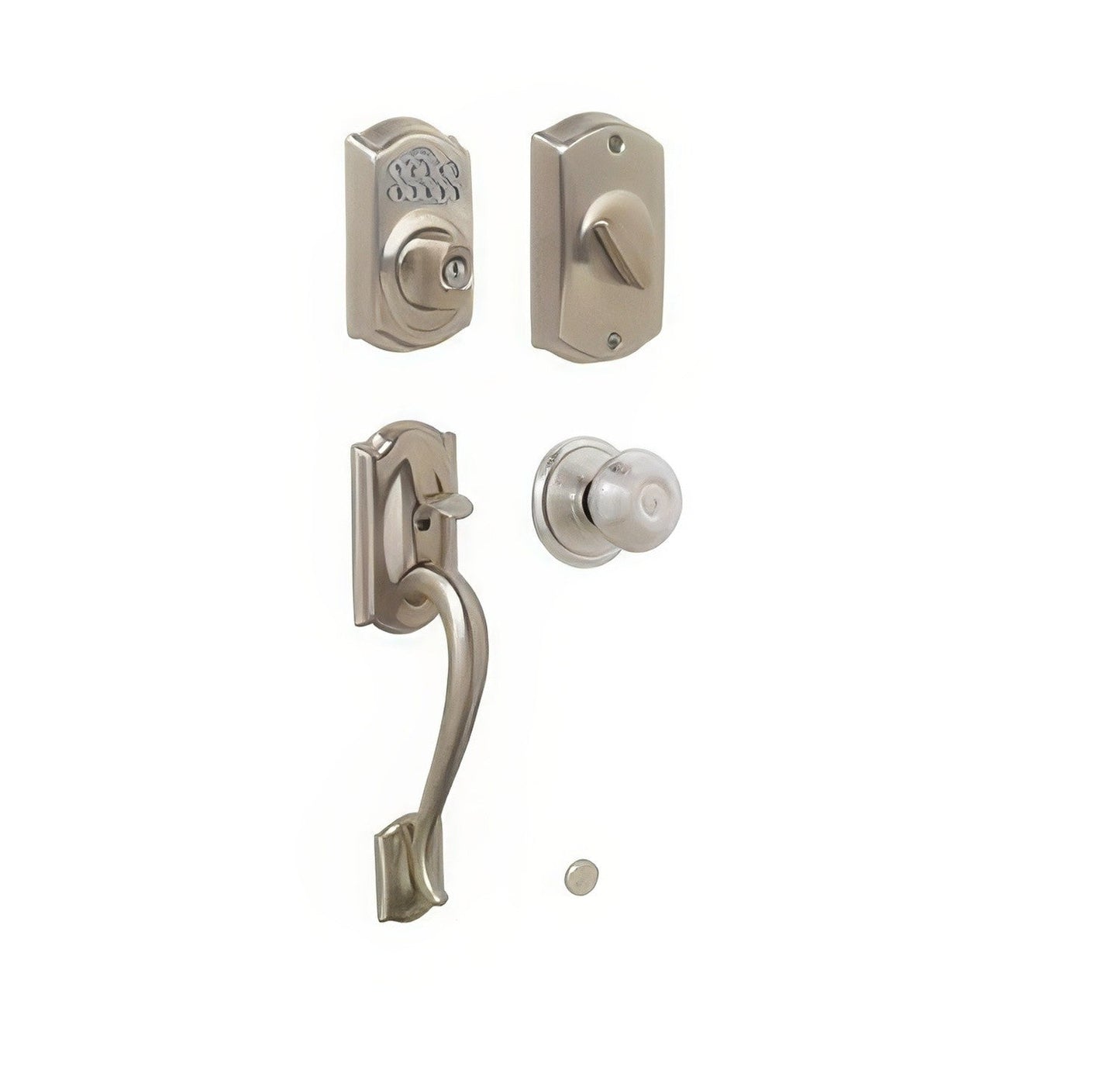 Schlage FE365-CAM-GEO Camelot Electronic Handleset with Georgian Knob.