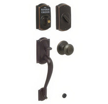 Schlage FE365-CAM-GEO Camelot Electronic Handleset with Georgian Knob.