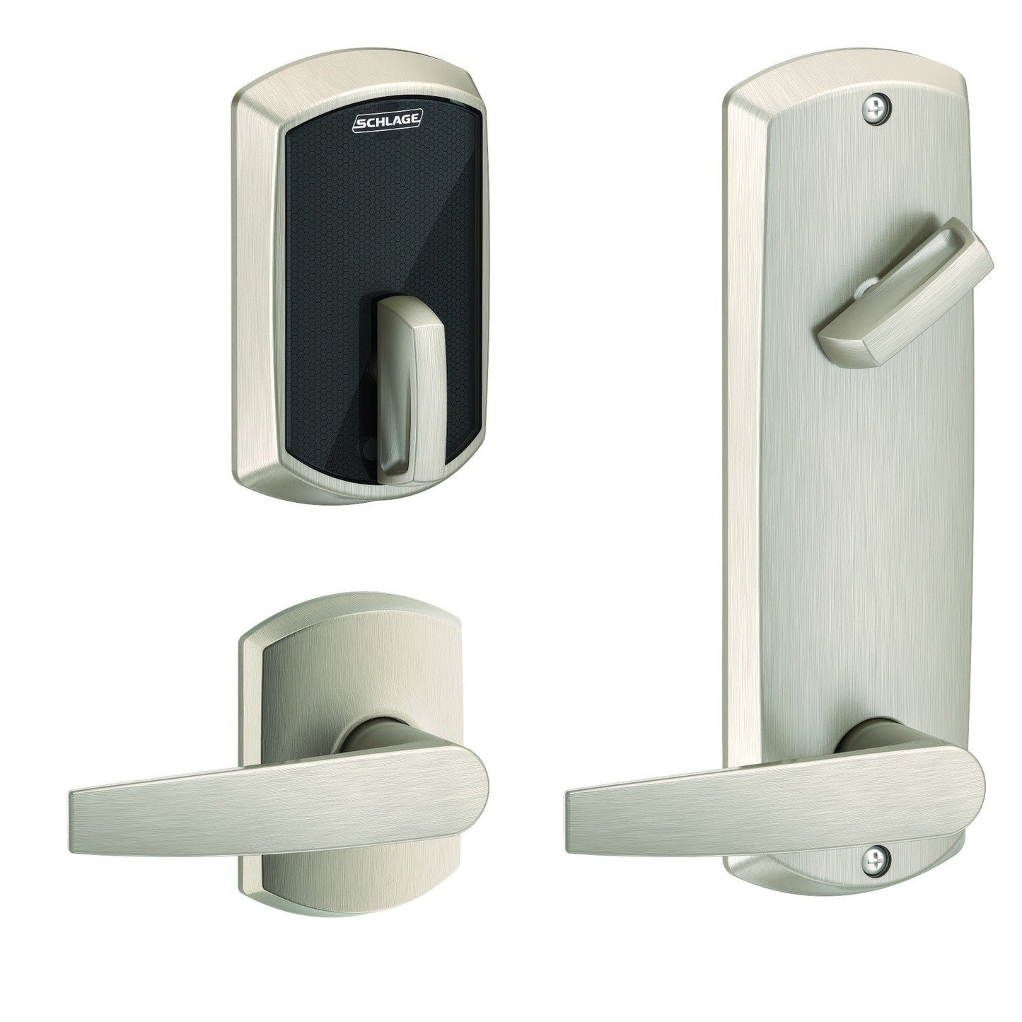 Schlage FE410FGRW512JUP Control Smart Interconnected Lock UL Listed with Greenwich Trim and Jupiter Lever with 5-1/2" Center to Center.