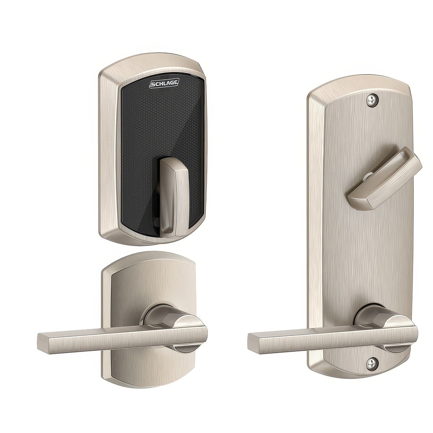 Schlage FE410FGRW512LAT Interconnected Lock with Greenwich Trim and Latitude Lever.