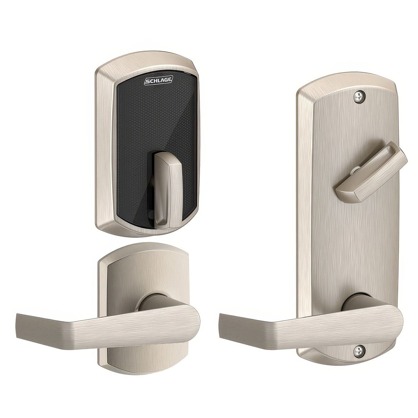 Schlage FE410FGRW512SAT Control Smart Interconnected Lock with Greenwich Trim and Saturn Lever.