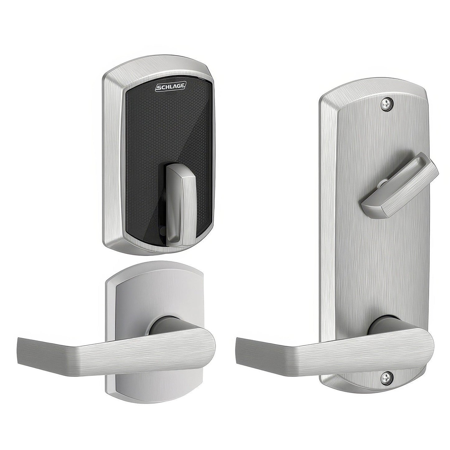 Schlage FE410FGRW512SAT Control Smart Interconnected Lock with Greenwich Trim and Saturn Lever.