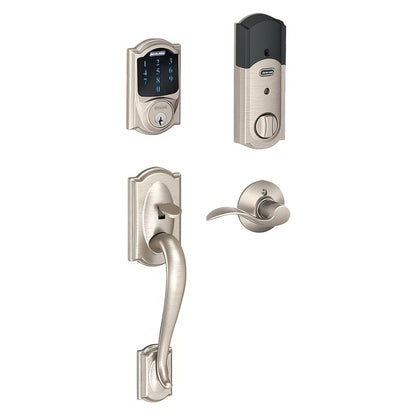 Schlage FE489WBCCAM-ACC Camelot Encode Smart Wifi Touchscreen Deadbolt with Lower Camelot Handleset and Accent Lever Trim