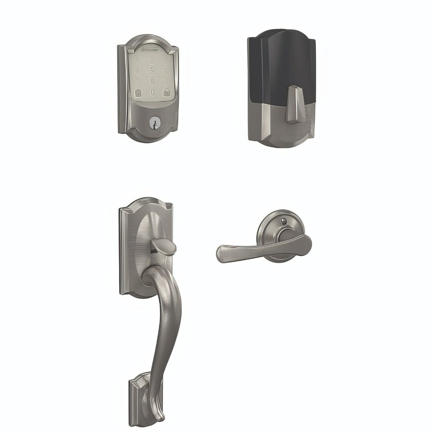 Schlage FE489WBCCAM-VLA Camelot Encode Smart Wifi Touchscreen Deadbolt with Lower Camelot Handleset and Avila Lever Trim