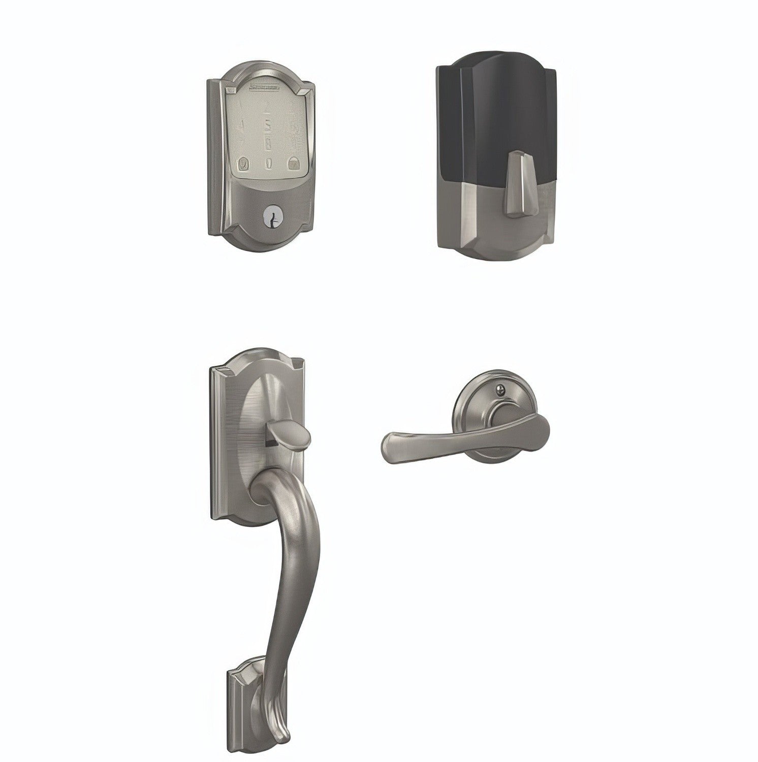 Schlage FE489WBCCAM-VLA Camelot Encode Smart Wifi Touchscreen Deadbolt with Lower Camelot Handleset and Avila Lever Trim