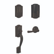 Schlage FE489WBCCAM-VLA Camelot Encode Smart Wifi Touchscreen Deadbolt with Lower Camelot Handleset and Avila Lever Trim.