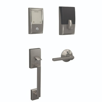 Schlage FE489WBCCEN-LAT Century Encode Smart Wifi Touchscreen Deadbolt with Lower Century Handleset and Latitude Lever Trim.