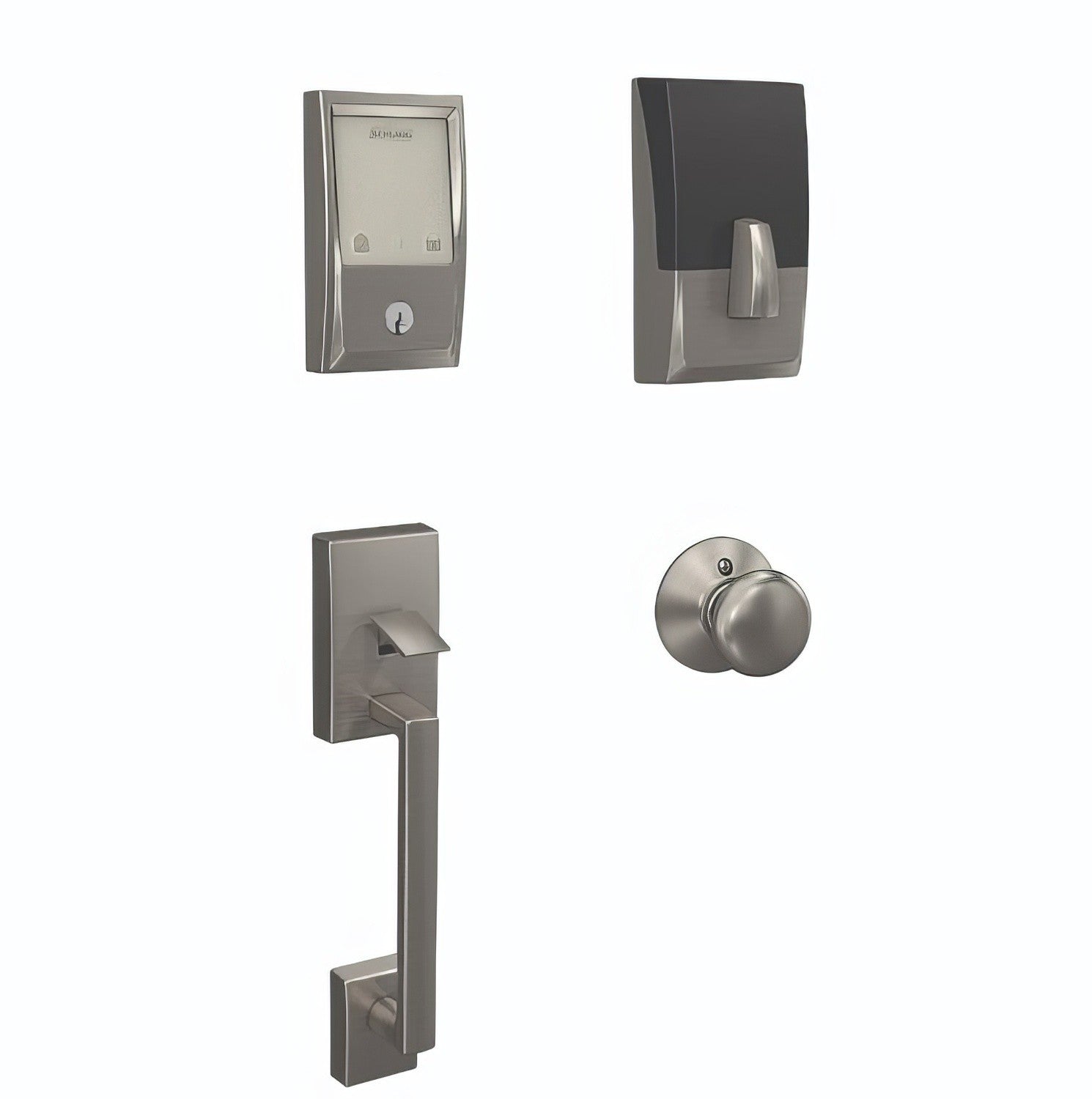 Schlage FE489WBCCEN-PLY Century Encode Smart Wifi Touchscreen Deadbolt with Lower Century Handleset and Plymouth Knob Trim.