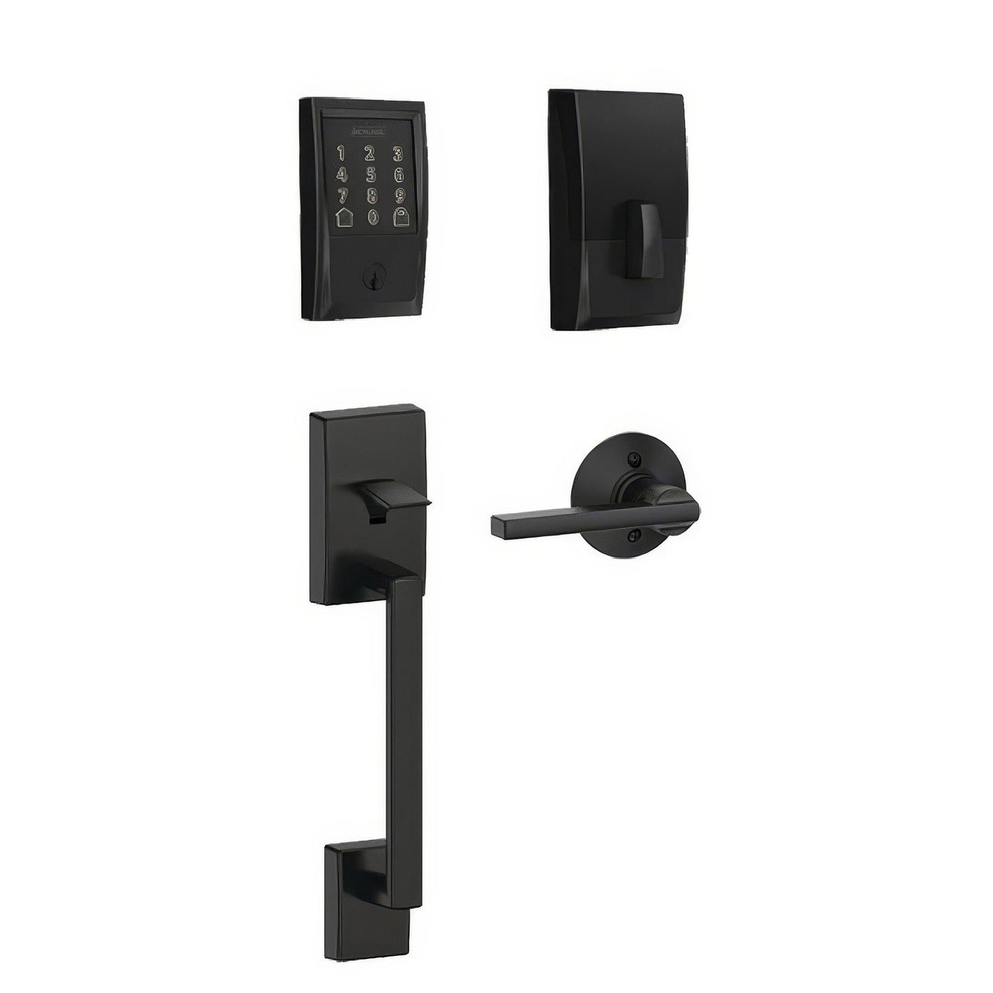 Schlage FE489WBCCEN-LAT Century Encode Smart Wifi Touchscreen Deadbolt with Lower Century Handleset and Latitude Lever Trim