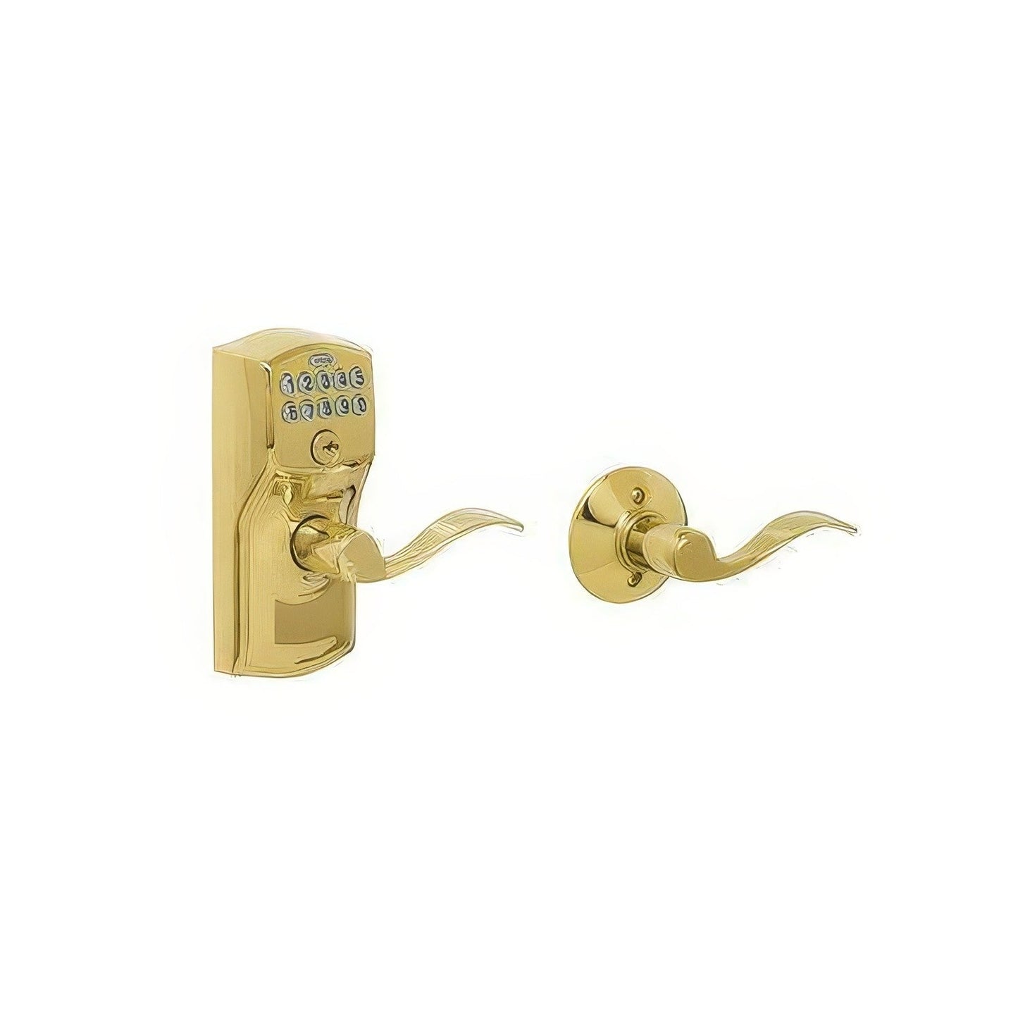 Schlage FE575-CAM-ACC Electronic Security Camelot Keypad Entry Door Lever.