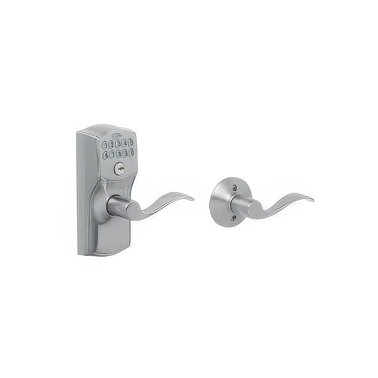 Schlage FE575-CAM-ACC Electronic Security Camelot Keypad Entry Door Lever.