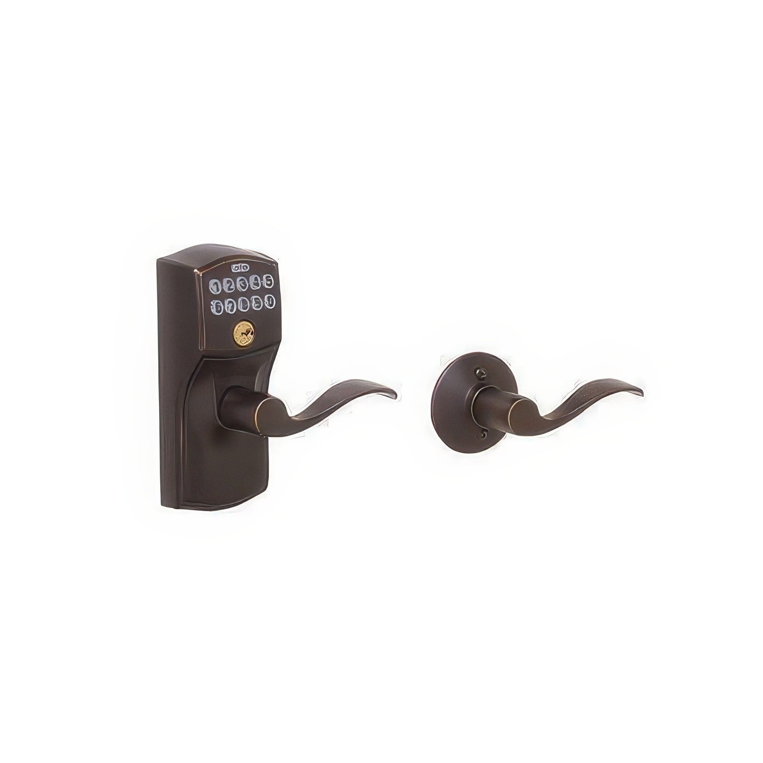 Schlage FE575-CAM-ACC Electronic Security Camelot Keypad Entry Door Lever.