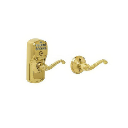 Schlage FE575-PLY-FLA Electronic Security Plymouth Keypad Entry Door Lever.