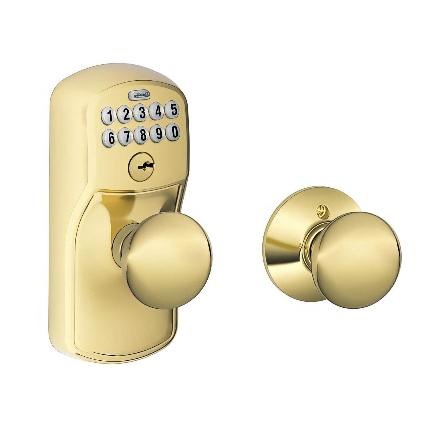 Schlage FE575PLY505PLY Electronic Security Plymouth Keypad Entry Door Knob.