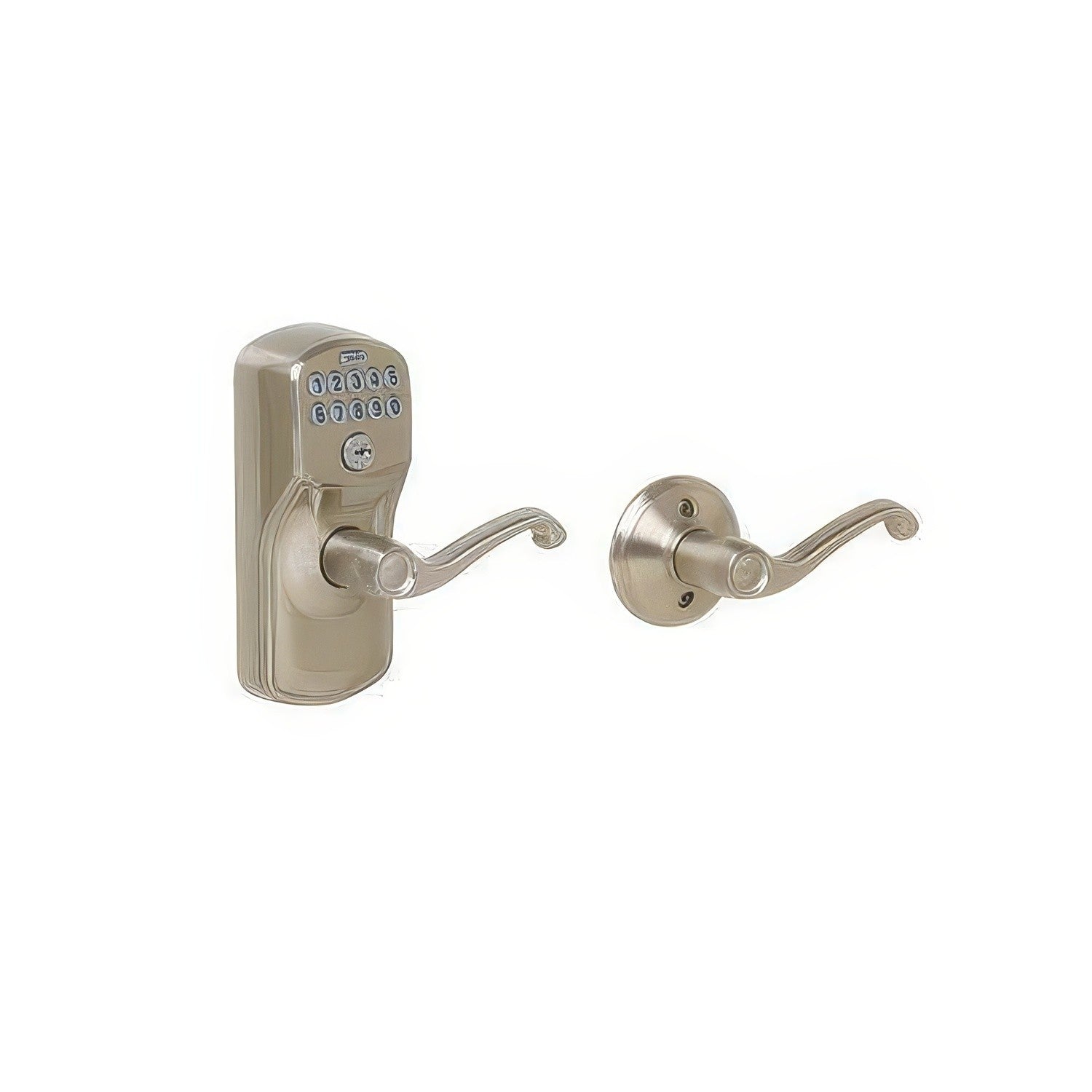 Schlage FE575-PLY-FLA Electronic Security Plymouth Keypad Entry Door Lever.