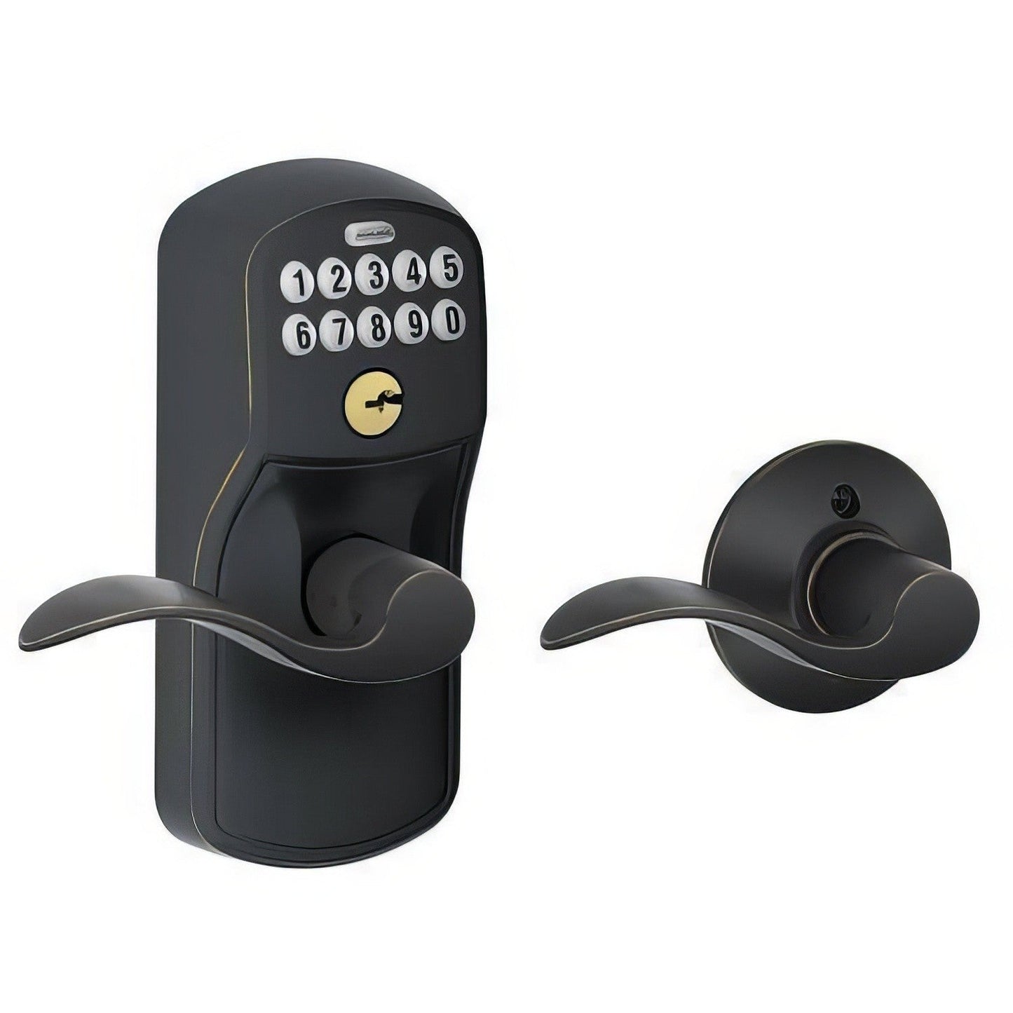 Schlage FE575-PLY-ACC Electronic Security Plymouth Keypad Entry Door Knob.