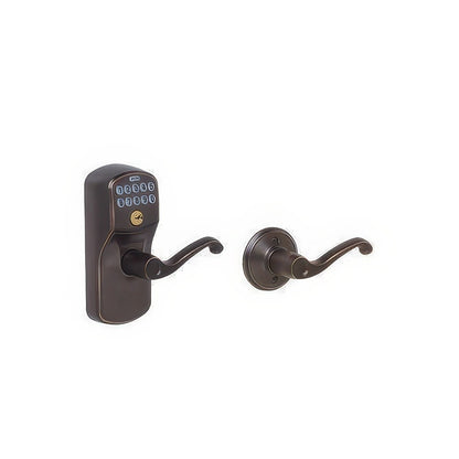 Schlage FE575-PLY-FLA Electronic Security Plymouth Keypad Entry Door Lever.