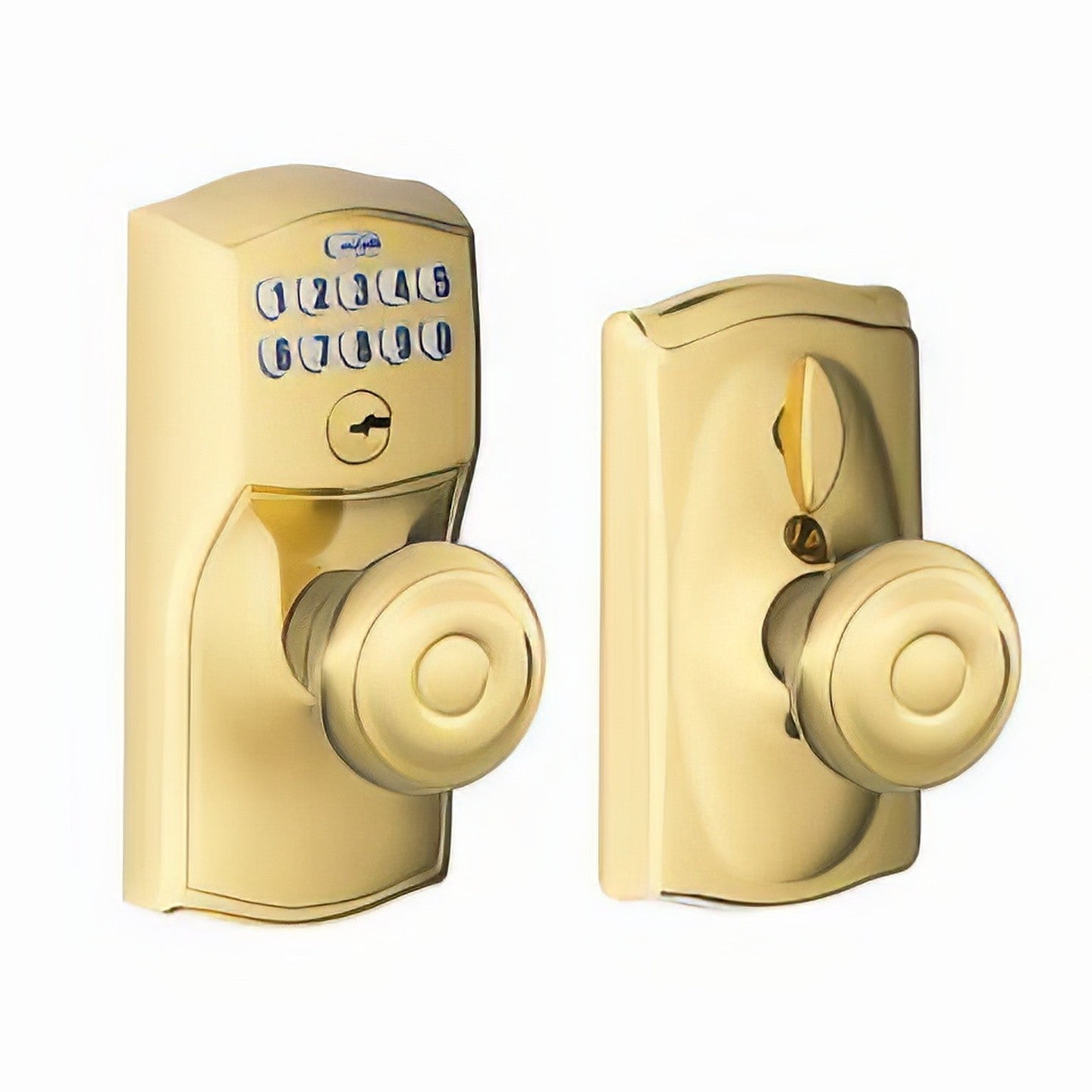 Schlage FE595-CAM-GEO Electronic Security Camelot Keypad Entry Door Knob