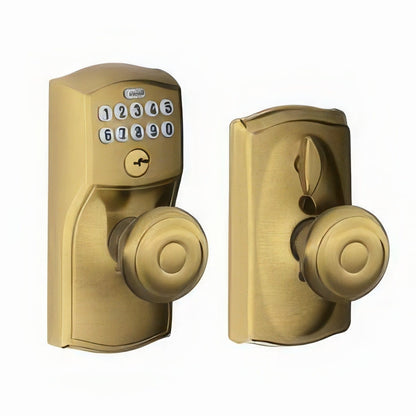 Schlage FE595-CAM-GEO Electronic Security Camelot Keypad Entry Door Knob