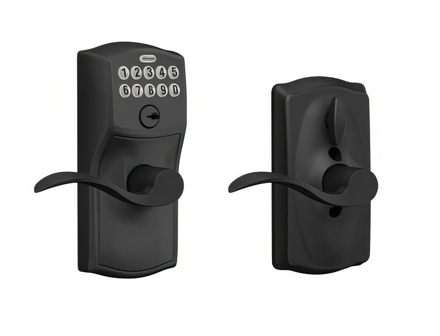Schlage FE595-CAM-ACC Electronic Security Camelot Keypad Entry Door Lever
