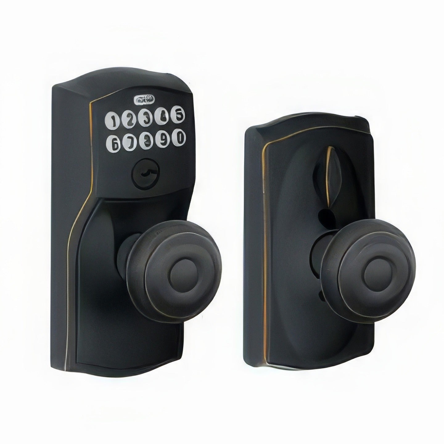 Schlage FE595-CAM-GEO Electronic Security Camelot Keypad Entry Door Knob