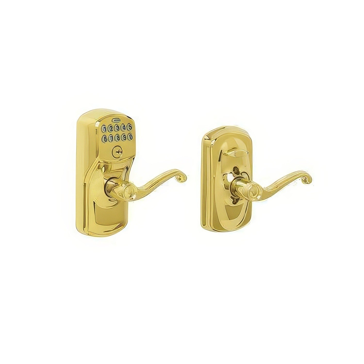 Schlage FE595-PLY-FLA Flair Electronic Security Keypad Entry Door Lever