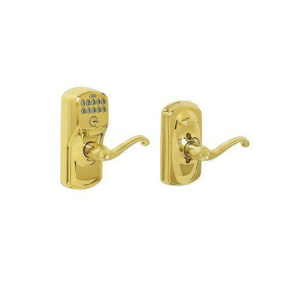 Schlage FE595-PLY-FLA Flair Electronic Security Keypad Entry Door Lever