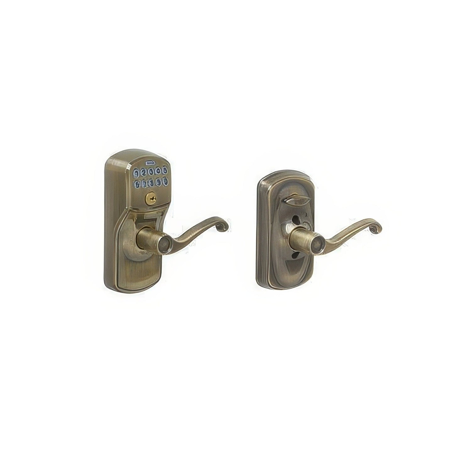 Schlage FE595-PLY-FLA Flair Electronic Security Keypad Entry Door Lever