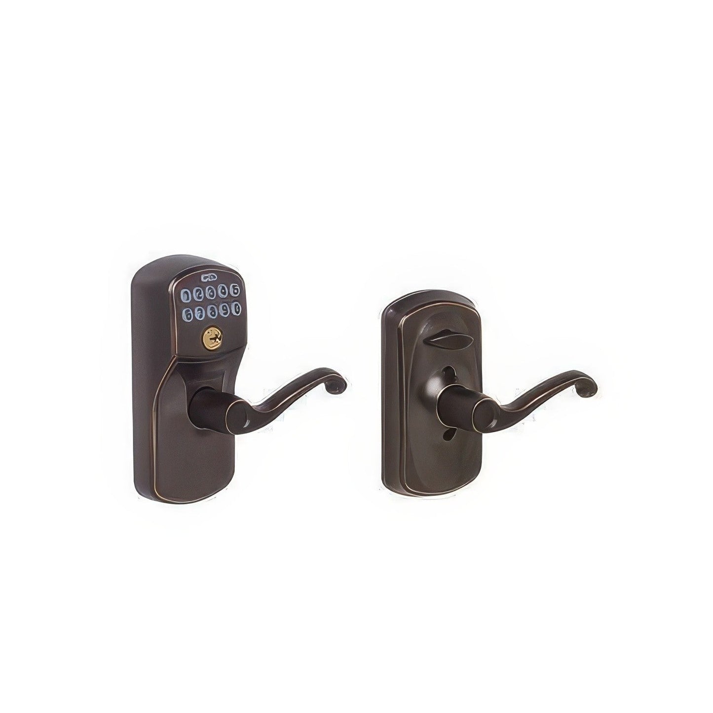 Schlage FE595-PLY-FLA Flair Electronic Security Keypad Entry Door Lever