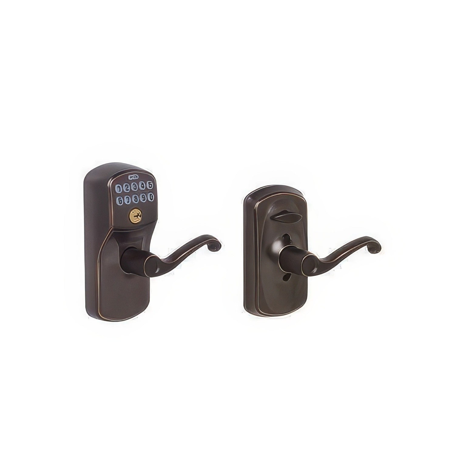 Schlage FE595-PLY-FLA Flair Electronic Security Keypad Entry Door Lever