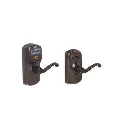 Schlage FE595-PLY-FLA Flair Electronic Security Keypad Entry Door Lever