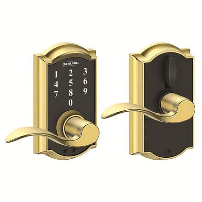 Schlage FE695-CAM-ACC Touch Keyless Touchscreen Lever with Camelot Trim and Accent Lever
