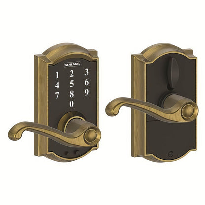 Schlage FE695CAM-FLA Camelot with Flair Lever Keyless Touch Lever Lock