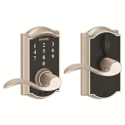 Schlage FE695-CAM-ACC Touch Keyless Touchscreen Lever with Camelot Trim and Accent Lever