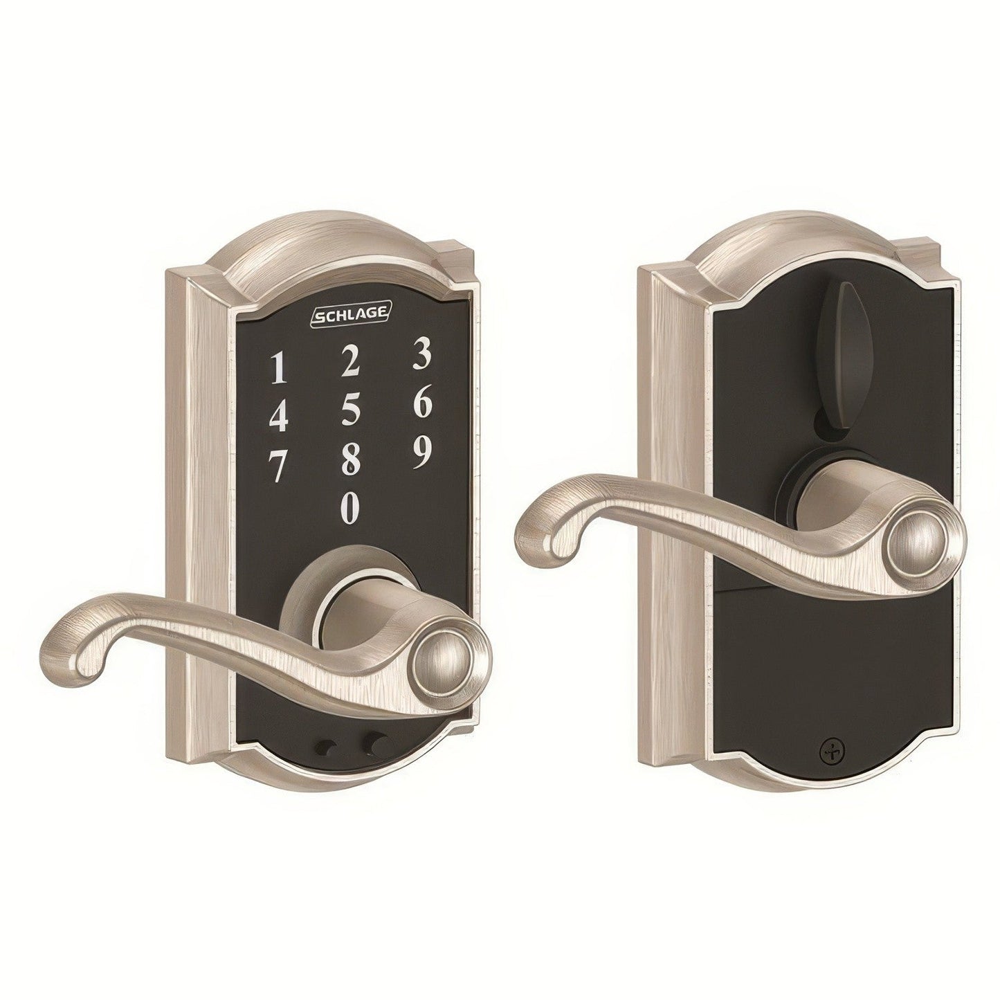 Schlage FE695CAM-FLA Camelot with Flair Lever Keyless Touch Lever Lock