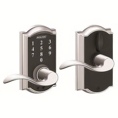 Schlage FE695-CAM-ACC Touch Keyless Touchscreen Lever with Camelot Trim and Accent Lever