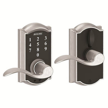 Schlage FE695-CAM-ACC Touch Keyless Touchscreen Lever with Camelot Trim and Accent Lever
