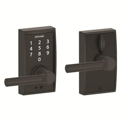 Schlage FE695CEN-BRW Century with Broadway Lever Keyless Touch Lever Lock