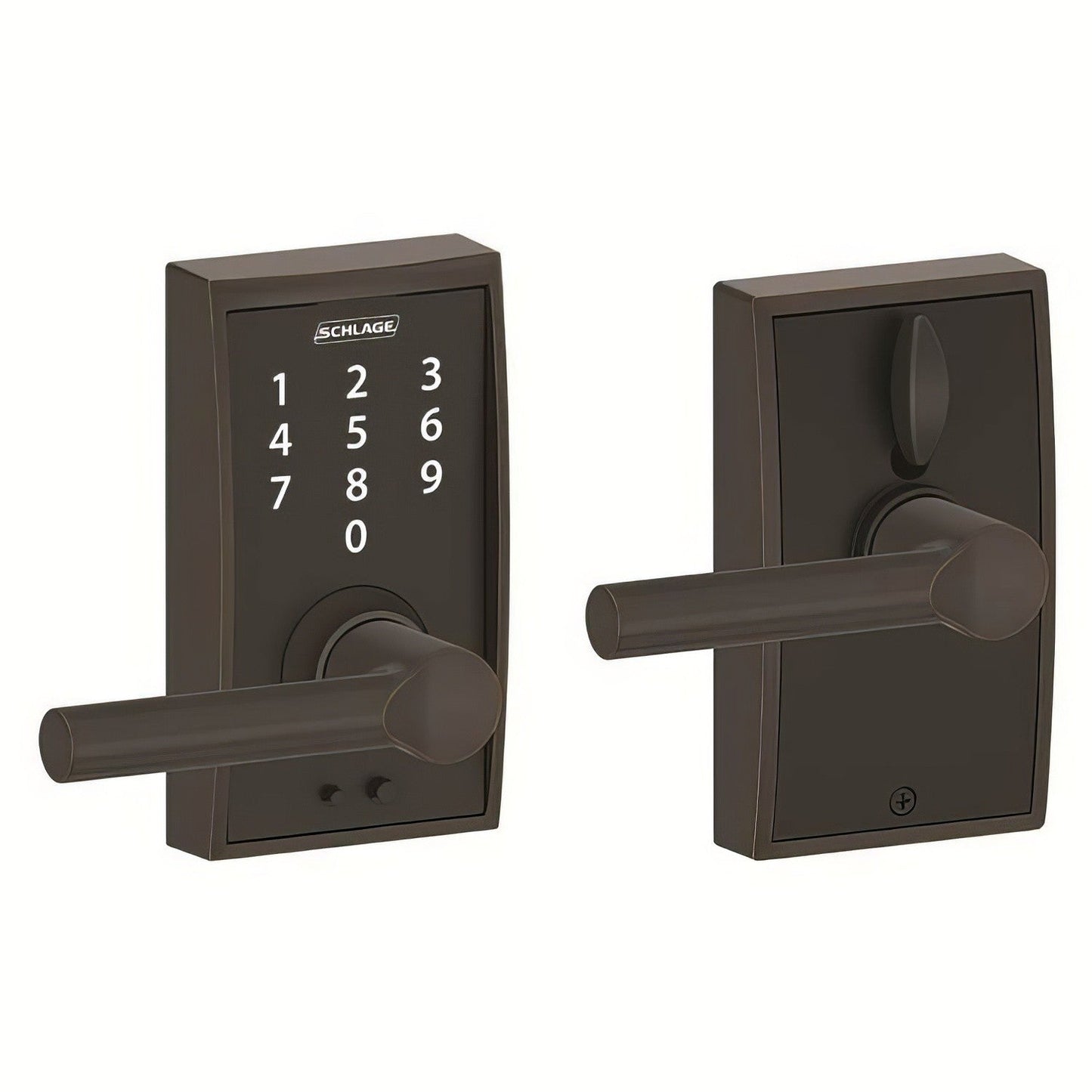 Schlage FE695CEN-BRW Century with Broadway Lever Keyless Touch Lever Lock
