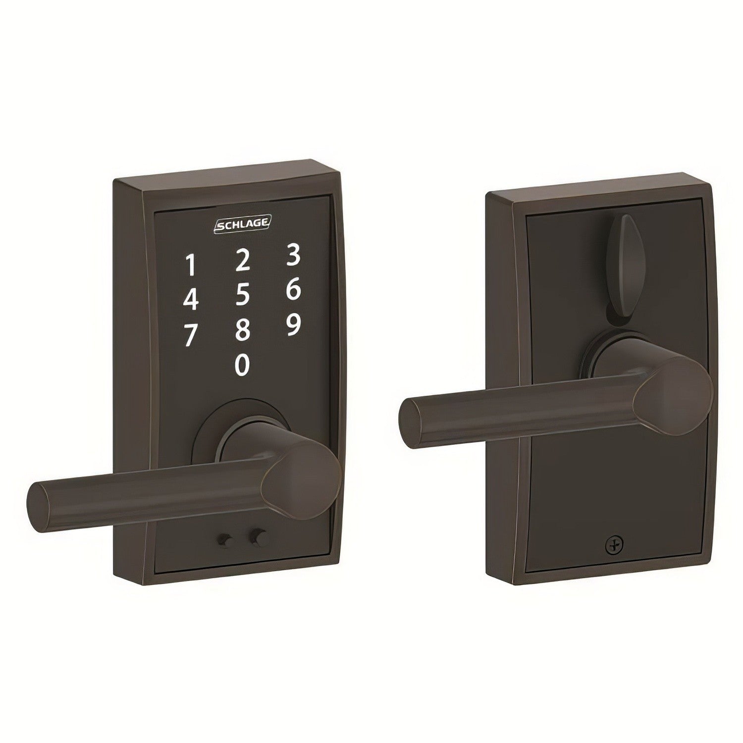 Schlage FE695CEN-BRW Century with Broadway Lever Keyless Touch Lever Lock