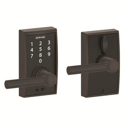 Schlage FE695CEN-BRW Century with Broadway Lever Keyless Touch Lever Lock