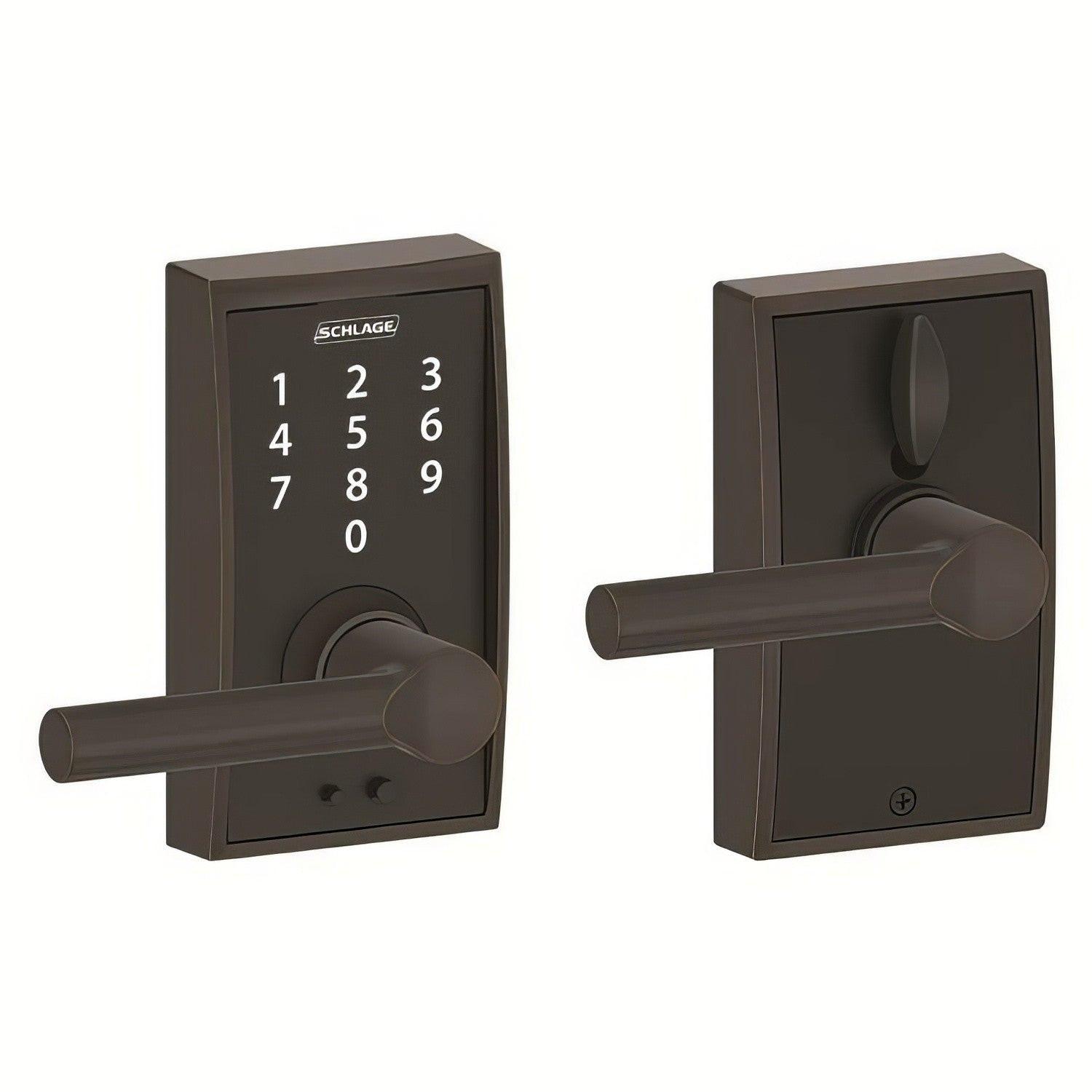 Schlage FE695CEN-BRW Century with Broadway Lever Keyless Touch Lever Lock