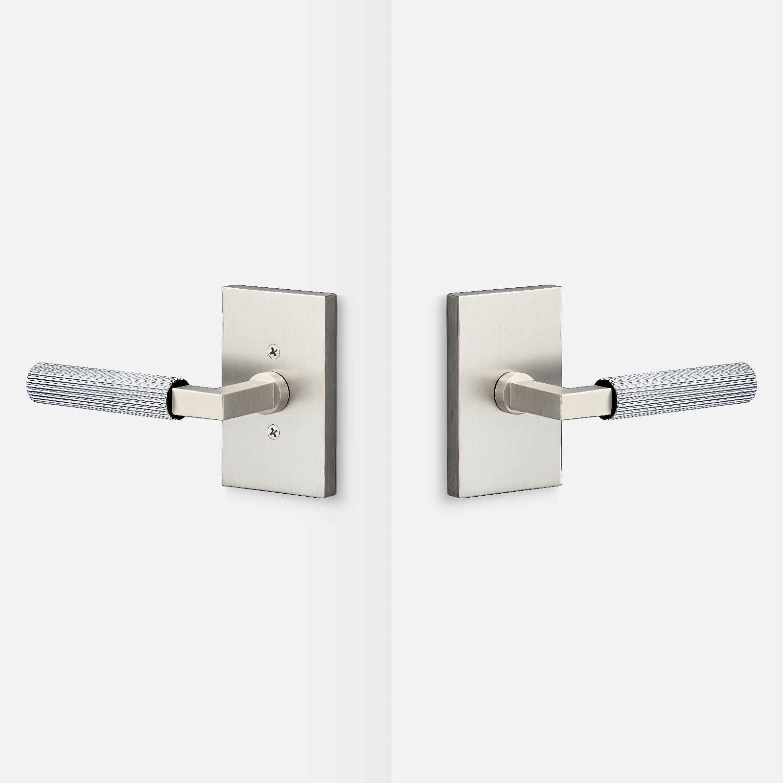 Sure-Loc LV101-GRIP-SKN Straight Knurled Grip Passage Door Lever with Levanto Rosette.