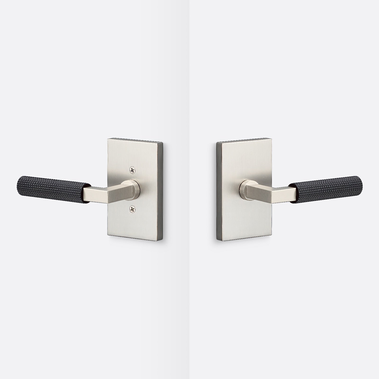 Sure-Loc LV101-GRIP-SKN Straight Knurled Grip Passage Door Lever with Levanto Rosette.