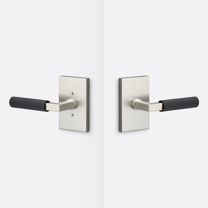 Sure-Loc LV101-GRIP-SKN Straight Knurled Grip Passage Door Lever with Levanto Rosette.