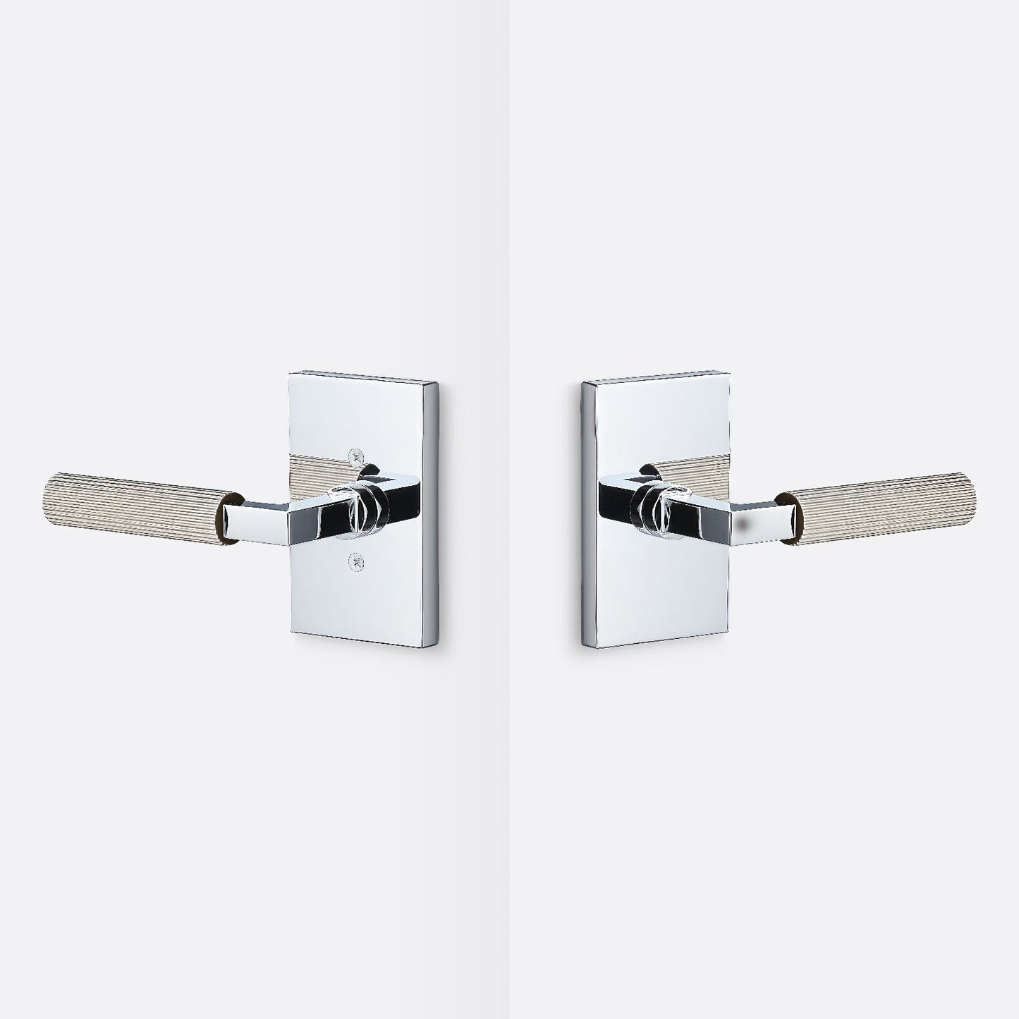 Sure-Loc LV101-GRIP-SKN Straight Knurled Grip Passage Door Lever with Levanto Rosette.