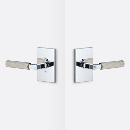 Sure-Loc LV101-GRIP-SKN Straight Knurled Grip Passage Door Lever with Levanto Rosette.